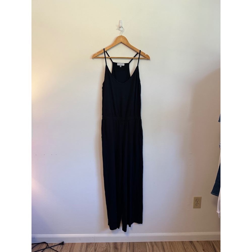 Michael Stars Black Wide‎ Leg Racerback Jumpsuit | Size Medium